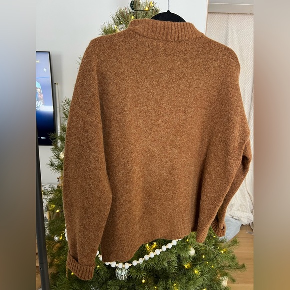 Women’s MADEWELL Dillon Mockneck Pullover Heather Cumin* Sweater - Picture 4 of 6